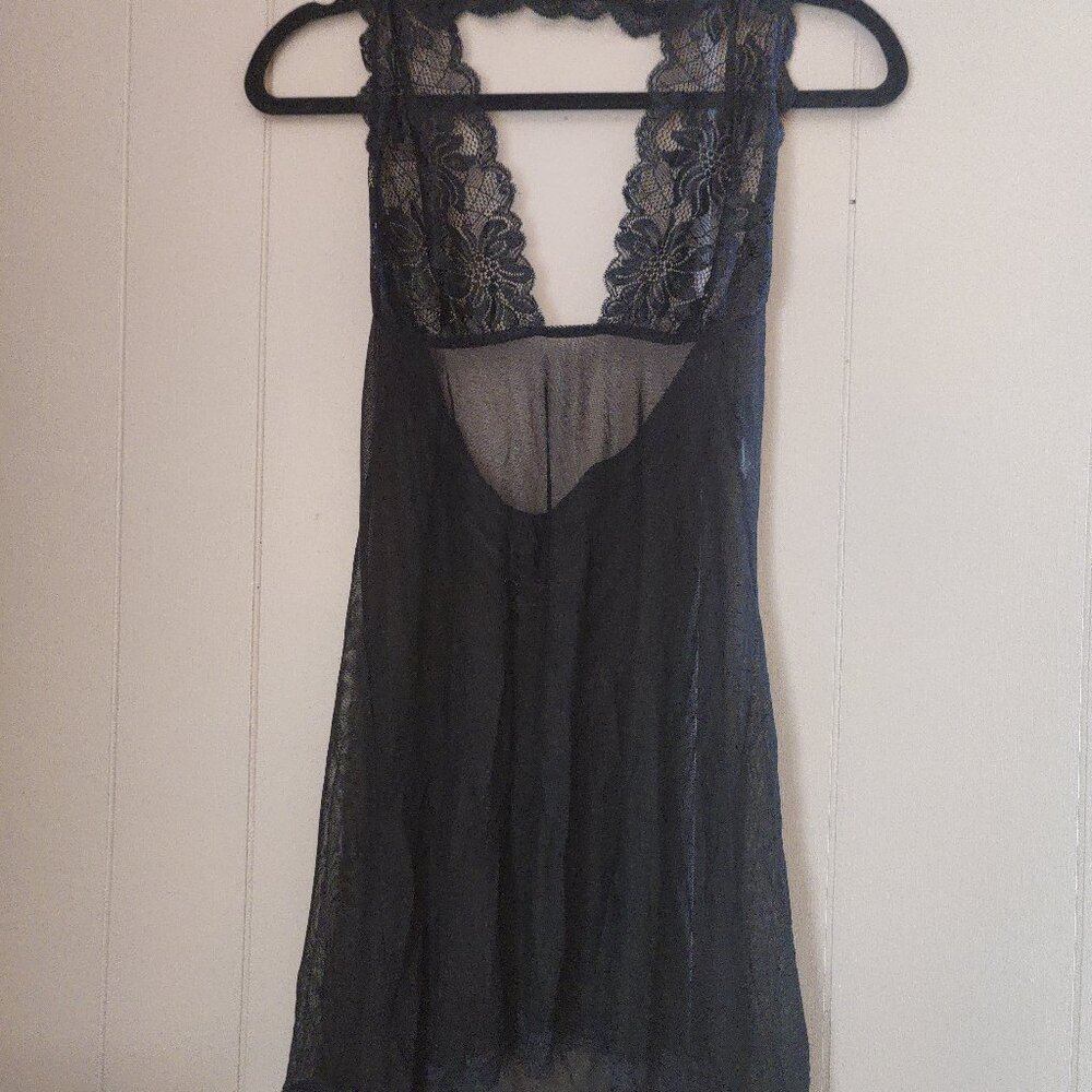 Fredrick's of Hollywood Y2K Lace Halter Lingerie Nightgown